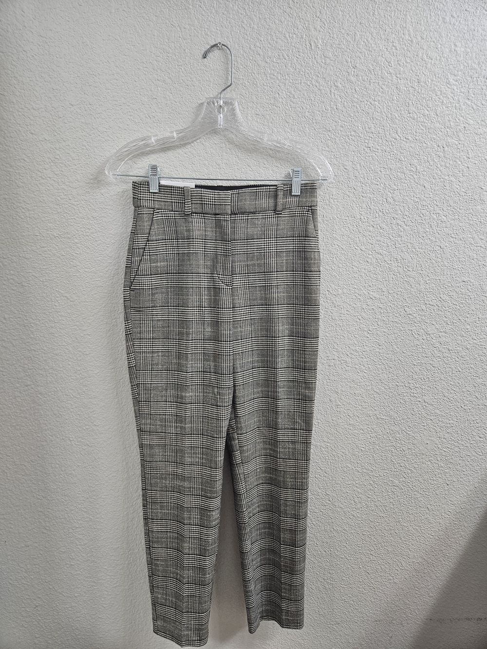 H&M Straight Regular Waist Pants Plaid Size 4 NWT